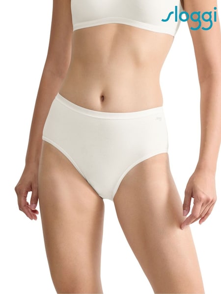Sloggi GO Daily Cotton Highwaist White Knickers 3 Pack (AR4861) | ₪131
