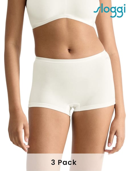 Sloggi Go Daily Cotton White Shorts 3 Pack (AR4863) | $45
