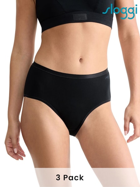 Negro - Sloggi Go Daily Cotton Altowaist Knickers 3 Pack (AR4886) | 37 €