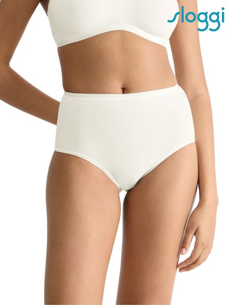 Sloggi GO Daily Cotton Highwaist White Knickers 3 Pack (AR4898) | ₪131