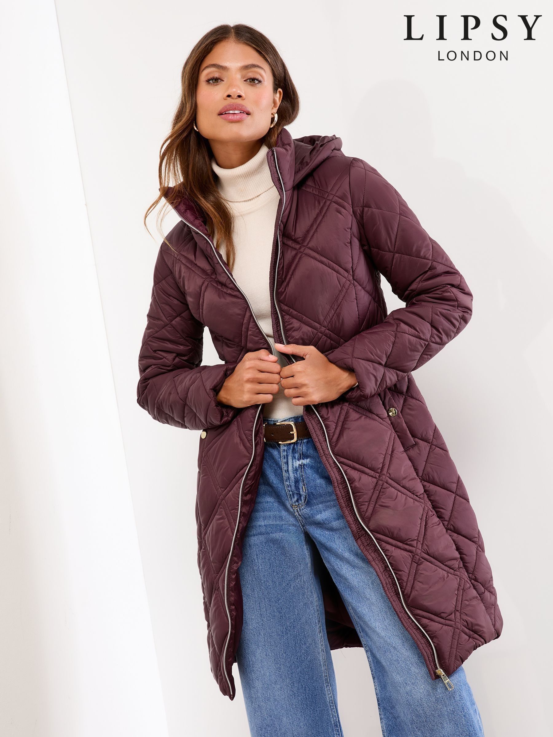 Buy Women's Coats and Jackets Purple Quilted Padded Online | Next