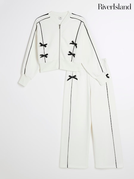 كريم - River Island Girls Bow Bomber Sweat Set (AR6001) | ‏204 د.إ.‏