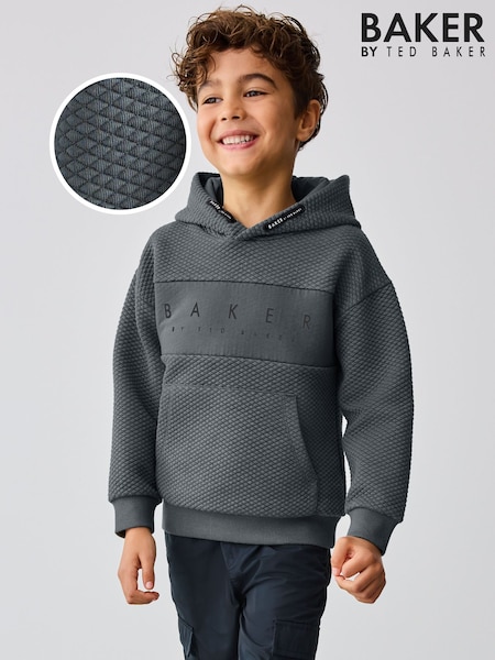 Baker by Ted Baker Charcoal Grey Quilted Hoodie (AR6069) | €37 - €44