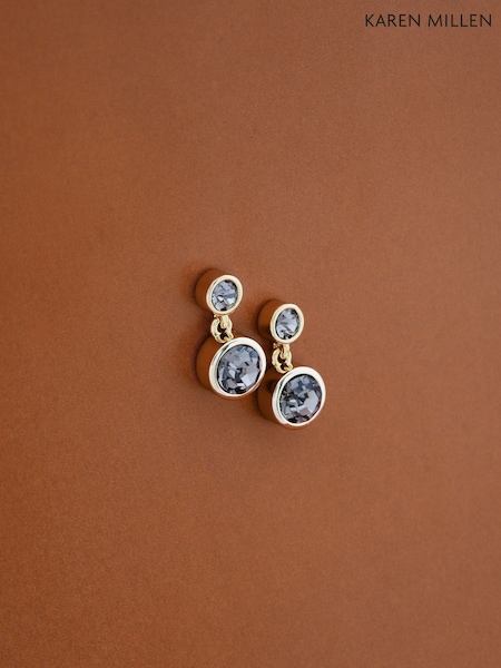 Karen Millen Gold Tone Crystal Dot Drop Earrings (AR6159) | €59