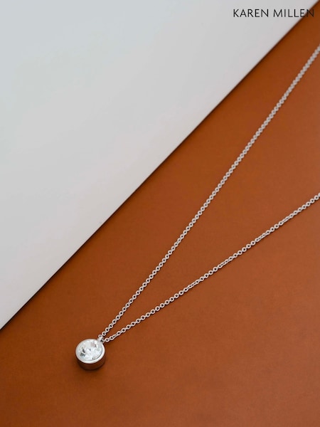 Karen Millen Silver Tone Crystal Dot Pendant Necklace (AR6174) | €57