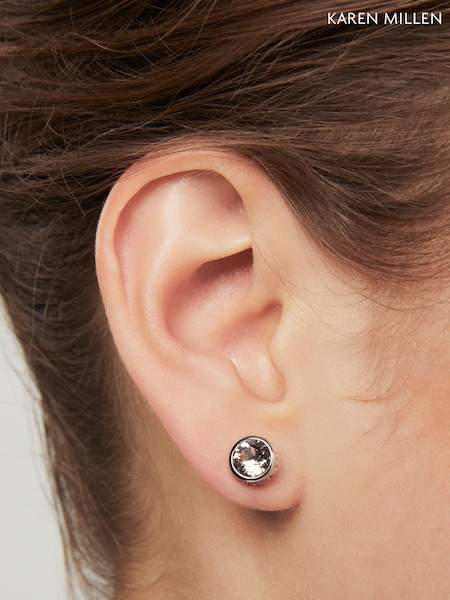Karen Millen Silver Tone Crystal Dot Stud Earrings (AR6180) | €46