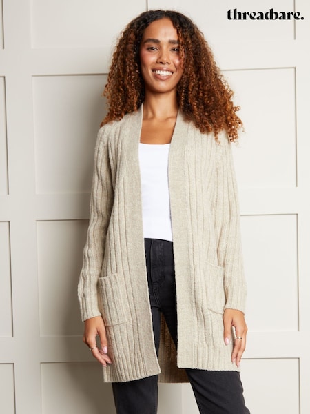 Threadbare Natural Longline Knitted Cardigan (AR6204) | AED106