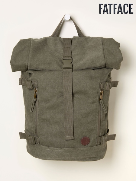 FatFace Khaki Green Roll Top Backpack (AR6291) | AED288