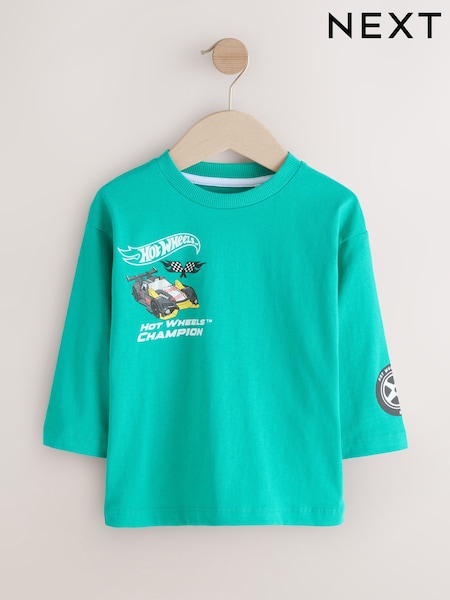 Green Hot Wheels Long Sleeve T-Shirt (9mths-8yrs) (AR6326) | 54 QAR - 64 QAR