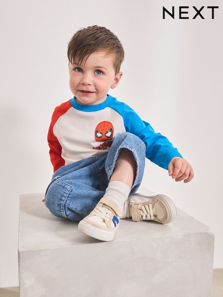 White/Blue/Red Spider Man Long Sleeve T-Shirt (12mths-8yrs) (AR6327) | €14 - €16.50