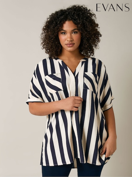 Evans Striped Overhead Utility Shirt (AR6338) | 268 LEI