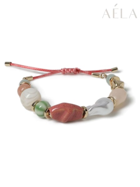 Aela Pink Pearl and Pastel Bead Adjustable Bracelet (AR6341) | €20