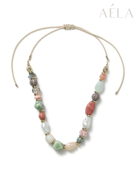 Aela Pink Pearl and Pastel Bead Adjustable Necklace (AR6342) | €36