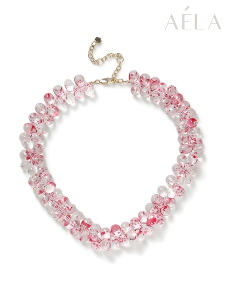 Aela Pink Splatter Effect Glass Bead Necklace (AR6345) | €46