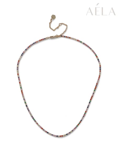 Aela Gold Tone Diamond Simulant Tennis Necklace (AR6366) | 41 €
