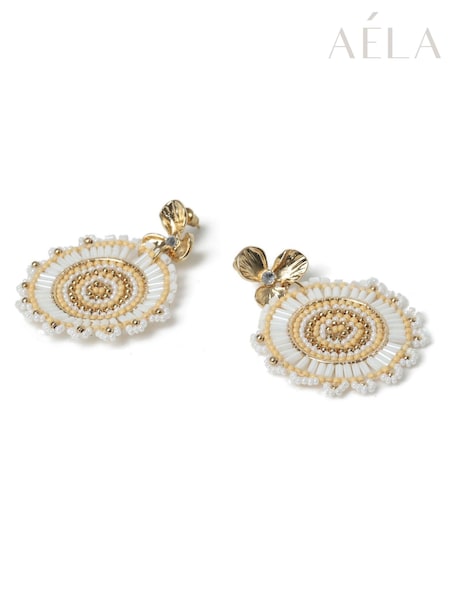 Aela Gold Tone Flower Beaded Drop Earrings (AR6371) | 22 €
