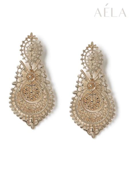 Aela Gold Tone Filigree Drop Earrings (AR6384) | €20
