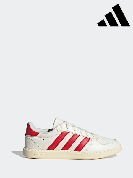 adidas Cream/Red Breaknet Sleek Lace Junior Trainers (AR6416) | €37