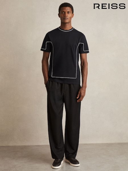 Reiss Baer Cotton Piped-Trim T-Shirt (AR6493) | €91