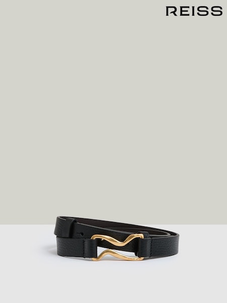 črna - Reiss Scarlett Leather Sculpted-Hardware Belt (AR6526) | € 76