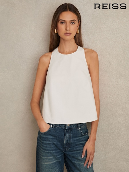 Reiss Nadia Cotton Belt-Halterneck Top (AR6534) | €139