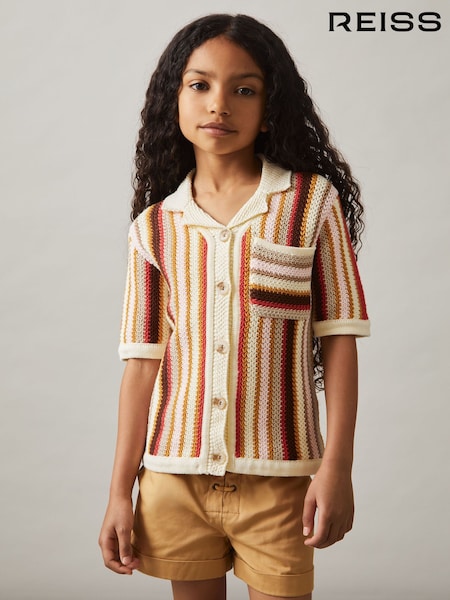 Reiss Candy Cotton Striped Crochet Shirt (AR6535) | 60 €