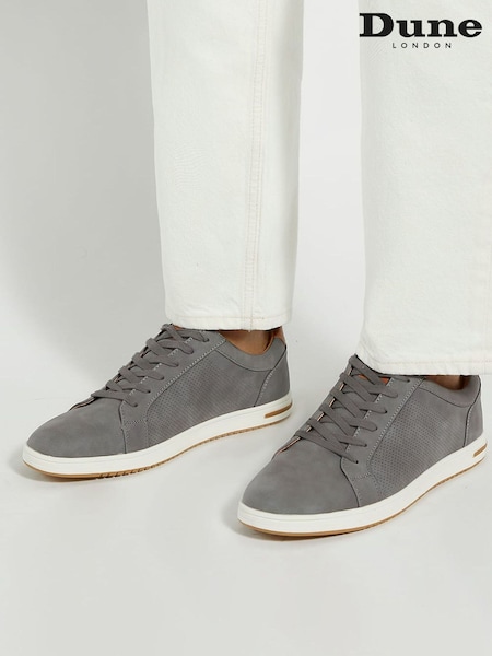 Dune London Light Grey Wide Fit Tezzy Perf Entry Trainers (AR6563) | AZN 198