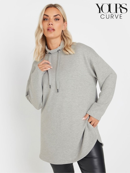 Yours Curve Grey Soft Touch High Neck Sweatshirt (AR6647) | €38