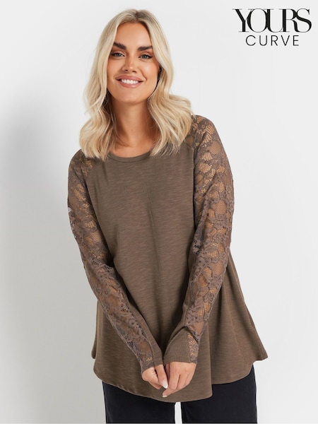 Yours Curve Raglan Lace A-Line T-Shirt (AR6666) | €43