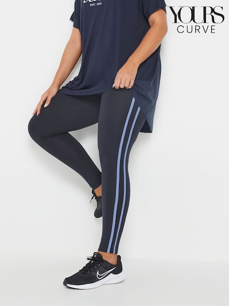 Yours Curve Blue Side Stripe Leggings (AR6670) | €34