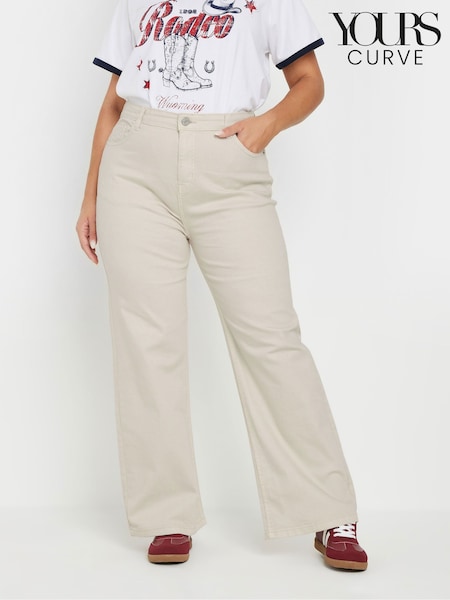 Yours Curve Natural Wide Leg Jeans (AR6674) | $58
