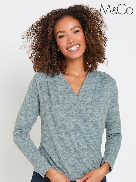 M&Co Blue Wrap Over Jumper (AR6704) | €37