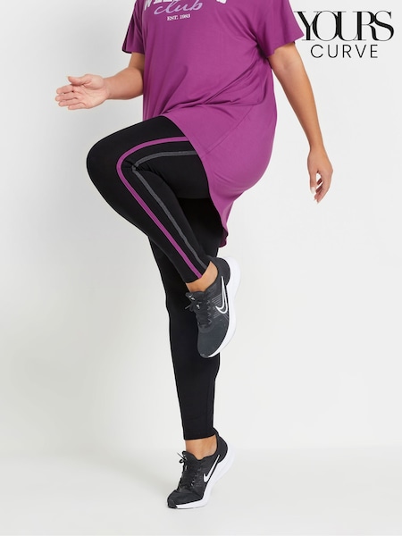 Yours Curve Black Side Stripe Leggings (AR6713) | 1,442 UAH