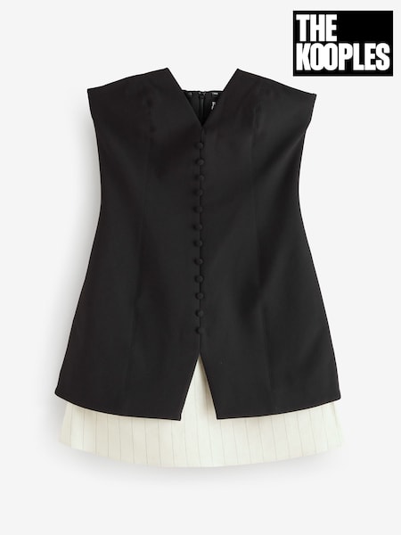 The Kooples Black Short Bustier Buttoned Front Dress (AR6723) | €376