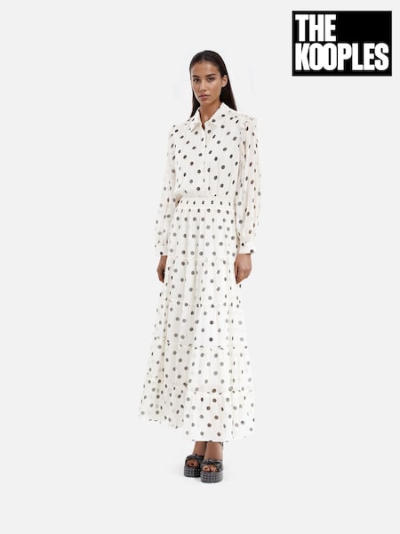 The Kooples White Long Dress With Ruffle (AR6725) | €530