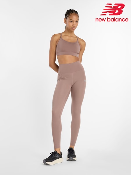 New Balance Brown Womens Linear Heritage Harmony High Rise 27 Inch Leggings (AR6763) | €71