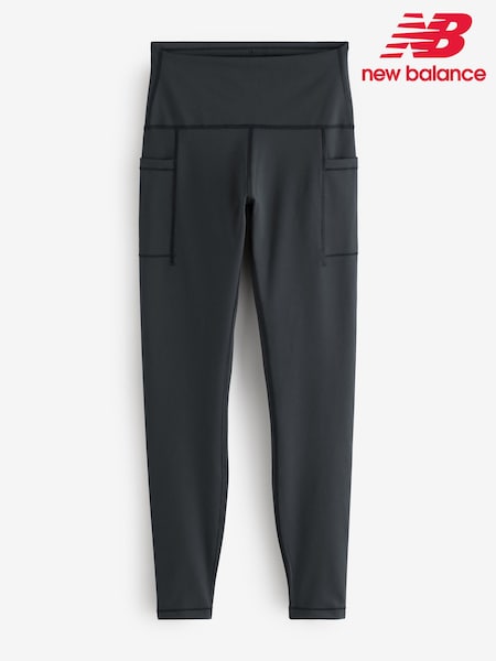 Negro - New Balance Womens Sleek Pocket Alto Rise 27inch Running Leggings (AR6764) | 113 €