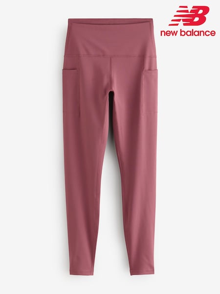 Rojo burdeos - New Balance Womens Sleek Pocket Alto Rise 27inch Running Leggings (AR6765) | 113 €