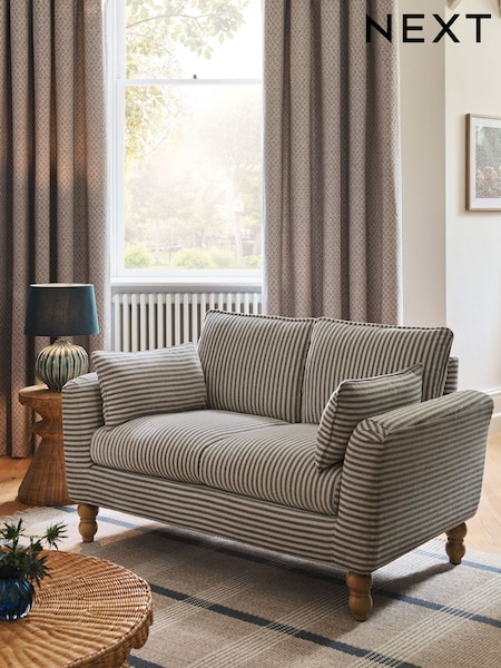 Chenille Stripe Slate Blue Emory 2 Seater Small Sofa In A Box (AR6963) | €725
