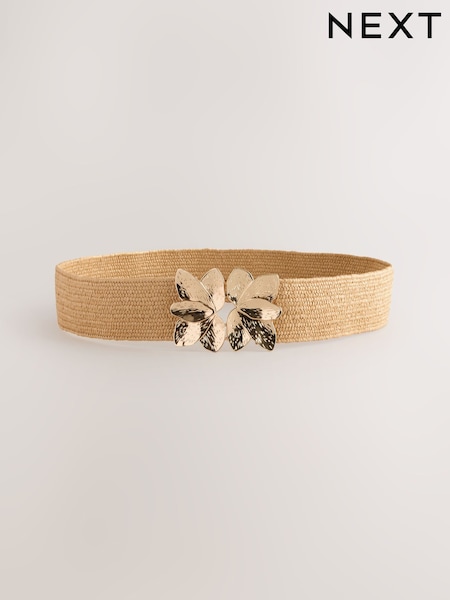 Kultainen/kullanvärinen Lotus Clasp - Wide Raffia Belt (AR7038) | €25