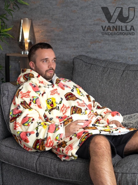 Vanilla Underground White SpongeBob Adult Blanket 100% Cotton Hoodie (AR7191) | OMR26