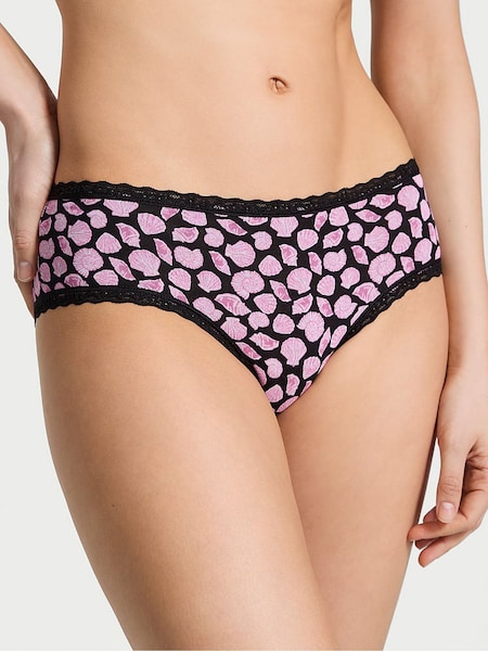 Victoria's Secret Black Seashell Cheeky Cotton Lace Waist Knickers (AR7202) | €10.50