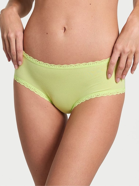 Victoria's Secret Lime Green Cheeky Cotton Lace Waist Knickers (AR7206) | €10.50