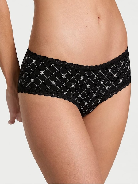 Victoria's Secret Black Diamond Cheeky Cotton Lace Waist Knickers (AR7208) | €10.50
