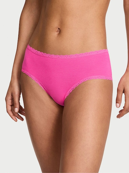 Victoria's Secret Ultra Pink Cheeky Cotton Lace Waist Knickers (AR7229) | €10.50