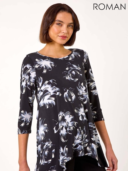 Roman Floral Print Textured Top (AR7260) | 50 €