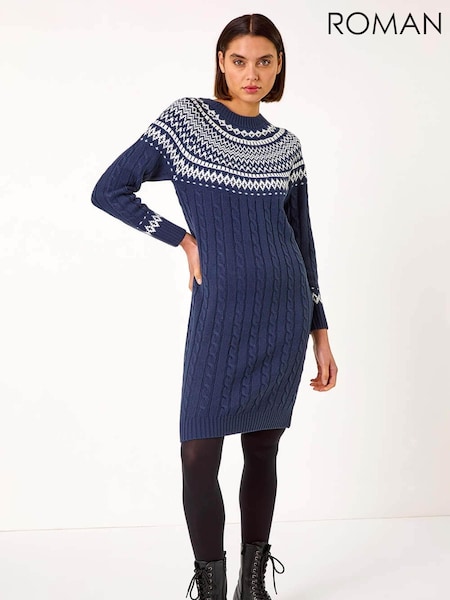 Roman Blue Nordic Knitted Dress (AR7267) | €63