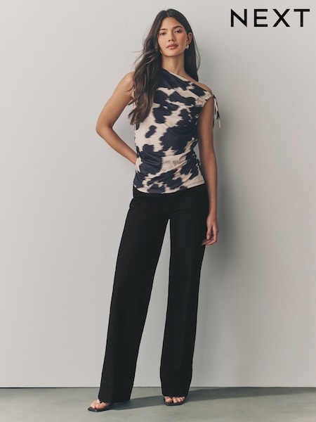 Black Double Button Wide leg Jeans (AR7340) | AED79