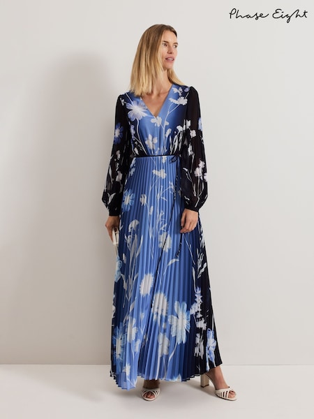 Phase Eight Blue Annie Floral Ombre Print Maxi Dresses (AR7369) | €290