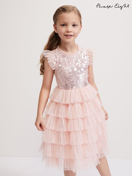 Phase Eight Pink Bobbi Beaded Tulle Dress (AR7372) | 391 QAR